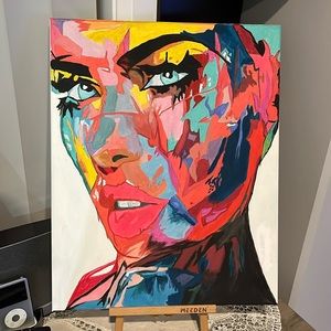 Set of 3 hand painted paintings framed